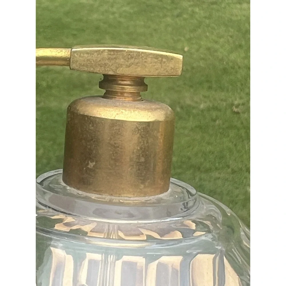 Vintage Baccarat France Crystal Perfume Atomizer Gold Mesh Bulb Signed